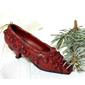 Christian Dior Red Shoe Ornament Metropolitan Museum Of Art MMA Sparkle 3.75"